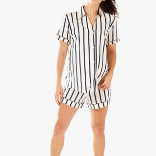 Chelsea Peers Maternity Organic Cotton Striped Pyjamas NavyWhite 35 John Lewis  Why we love it These timeless striped...