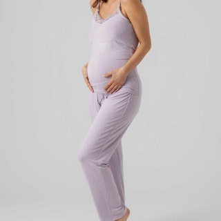 Mamalicious Lilac Jersey Lace Trim Cami and Trouser Pyjama Set 28.50 New Look  Why we love it Comfort is King during...
