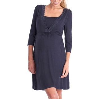 Navy Blue Maternity  Nursing Nightie 25 Seraphine  Why we love it This could literally pass as a summer day dress . Made...