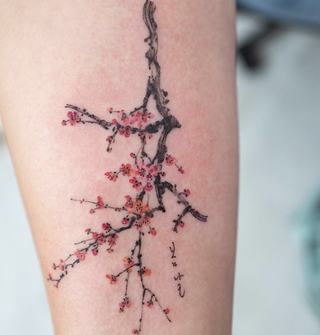 Plum Blossoms tattoo design