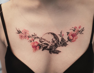 Cherry Blossom Moon tattoo